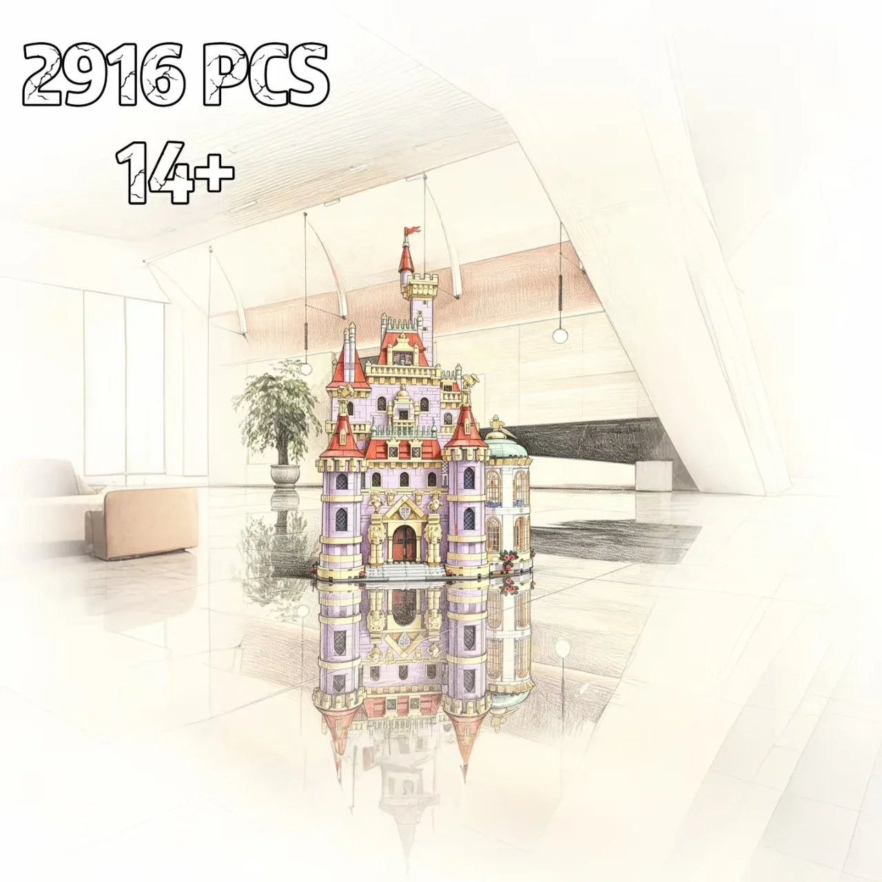 2026 New 2916 Fairy Tale Dream Castle Assembly Blocks MOC Decorative Ornament Is A Perfect Choice for Holiday and Birthday Gifts