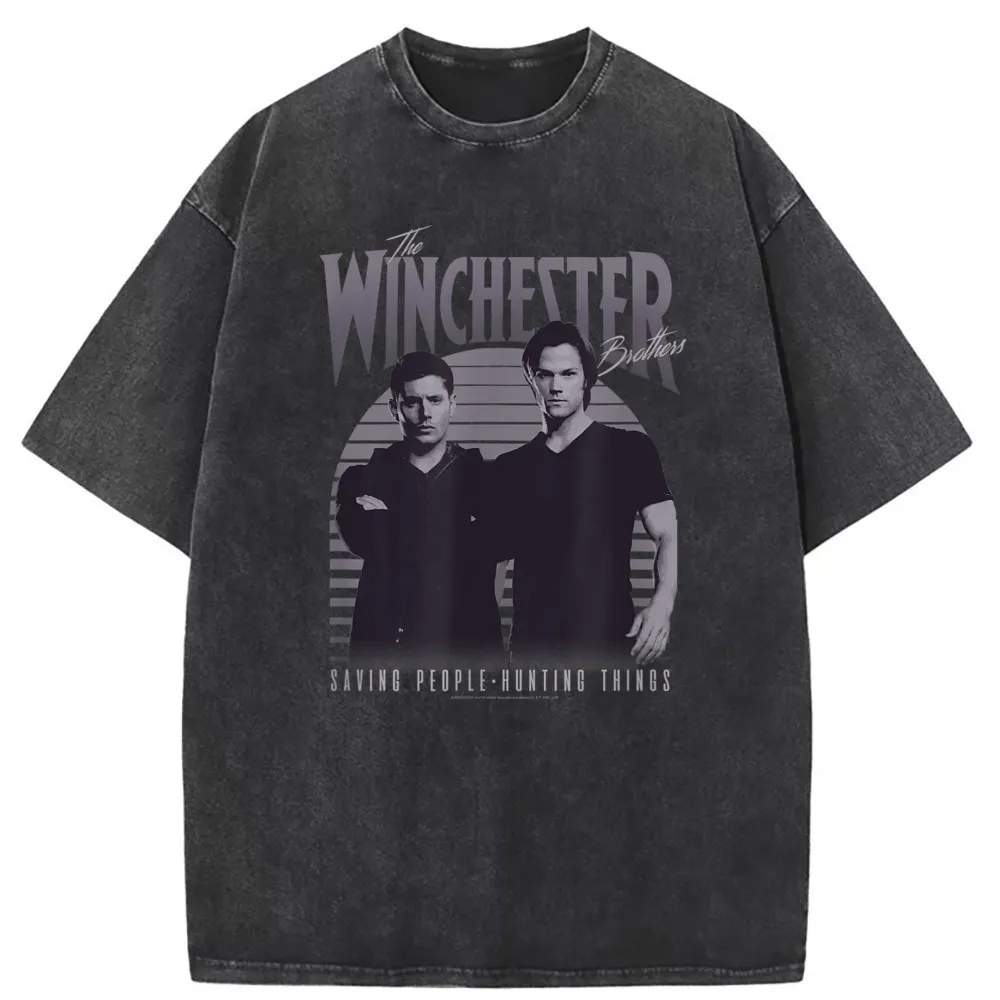

Supernatural The Winchester Brothers Vintage Men Tshirts Beach Sweatshirts Man Long Sleeve Father's Day Sportswears New Coming