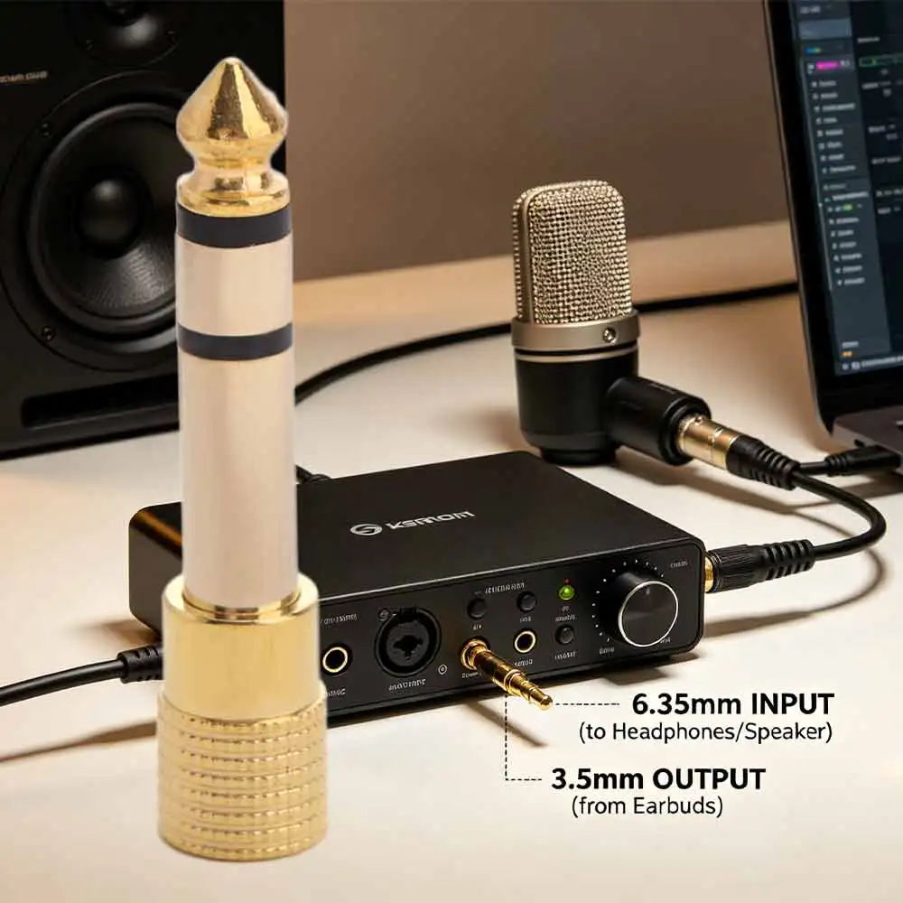 High Quality Gold-Plated Audio Adapter 3.5mm Female Plug Design AUX Cable Adapter 6.35mm Male Headphone Adapter Audio Equipment