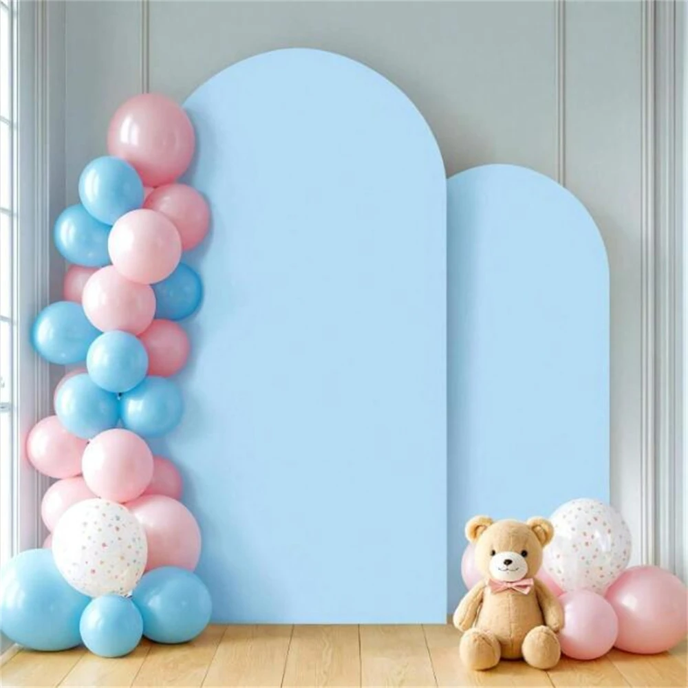 

Baby Blue Wedding Arch Cover 6.6ET × 4FT 2-Sided Spandex Fitted Arch Backdrop Frame Cover for Birthday Party Baby Shower Decor