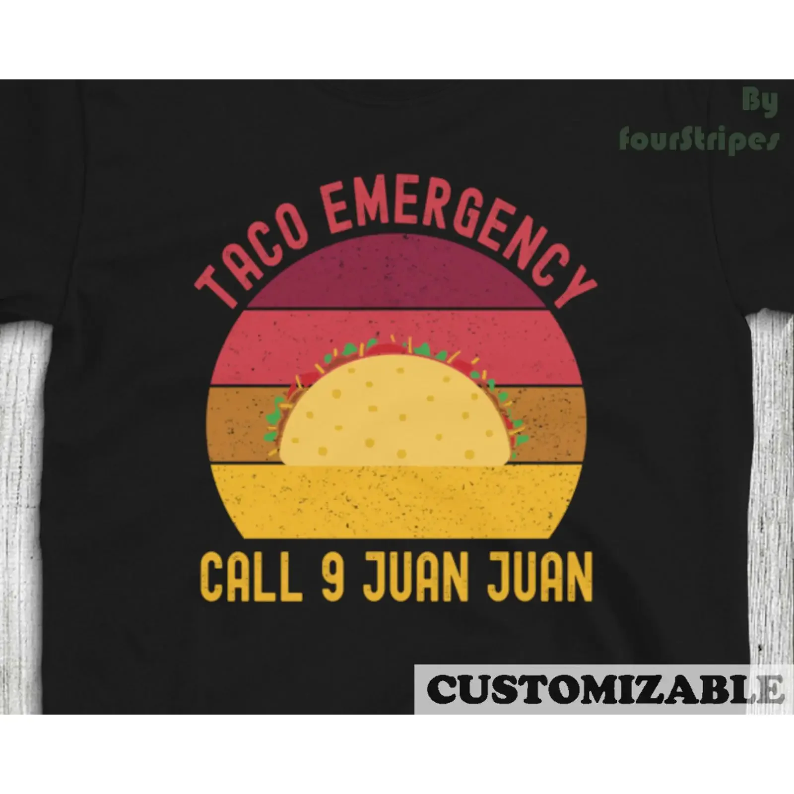 Taco Notruf-Notrufnummer 9 Juan Cinco De Mayo T-Shirt im Vintage-Stil, gewaschen, modisch, lässig, dehnbar, Streetwear-Grafik, stilvoll
