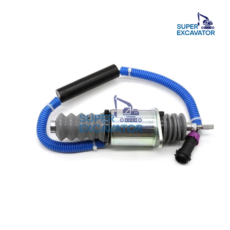 Excavator 24V Shut down Soloenoid Valve Stop Shutoff Flameout Solenoid Valve D59-105-12 D5910512 for SHANG CHAI Engine D6114