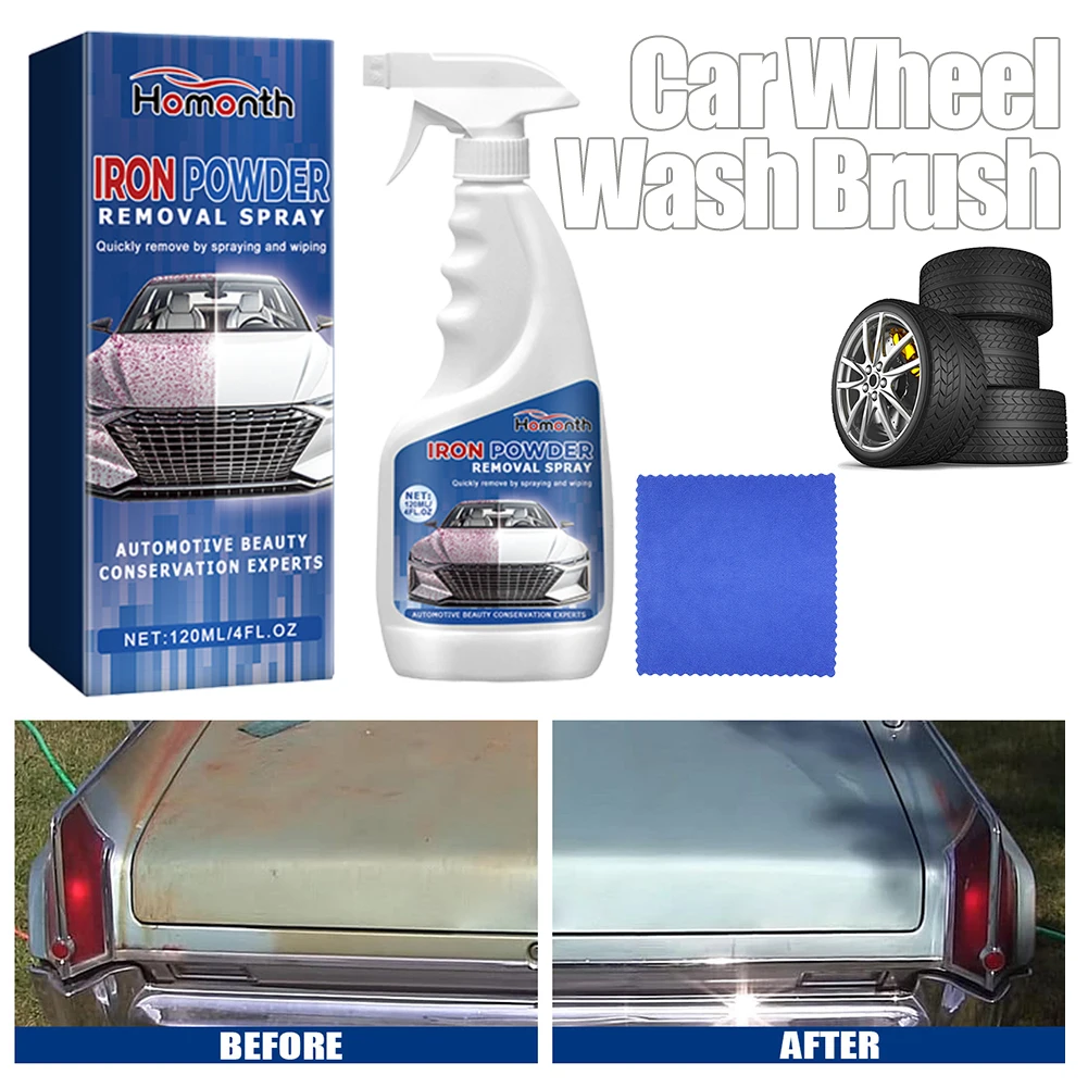 120ml Car Iron Powder Removal Spray Rust Out Instant Remover Multi-Purpose Rust Remover Inhibitor Anti Rust Inhibitor