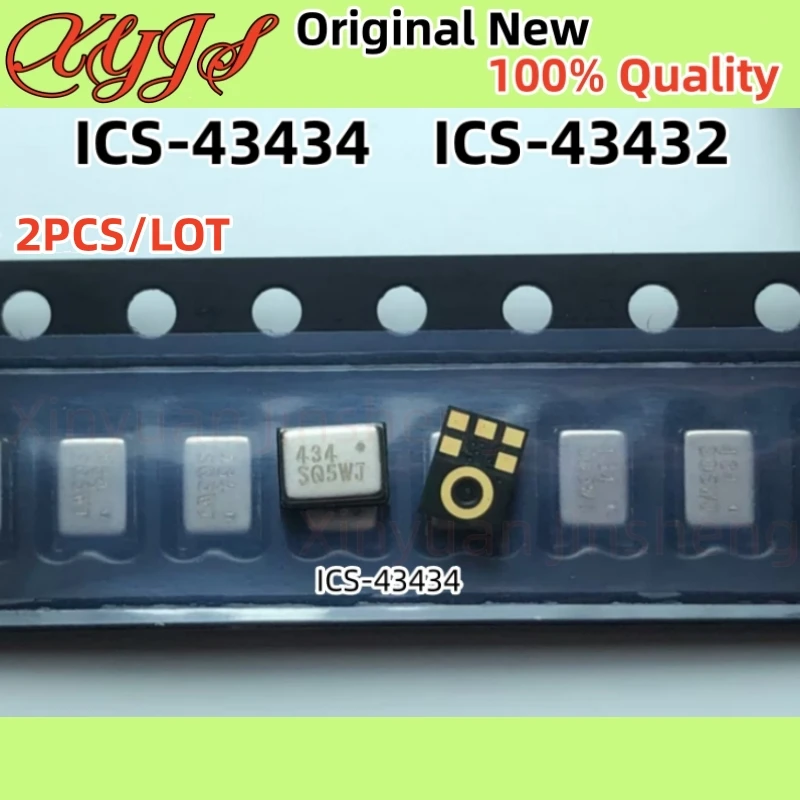 2PCS ICS-43434 434 ICS-43432 432 QFN-6 digital I2S output bottom port microphone Chips ICS43434 ICS43432  NEW 100% quality