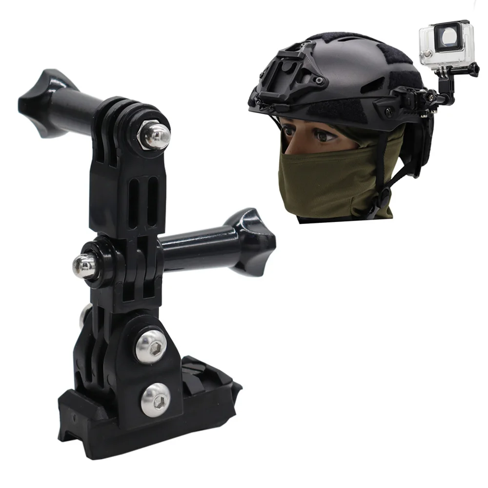 Tactical Helmet Camera Mount ARC Side Guide Rail Mount Fixed Mount For Gopro HD Hero 1- 5 Action Camera Multi-angle Adjustable