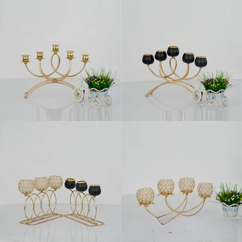 Wedding props 4 heads 5 heads wedding candle holder creative European wedding decoration props hotel ornaments