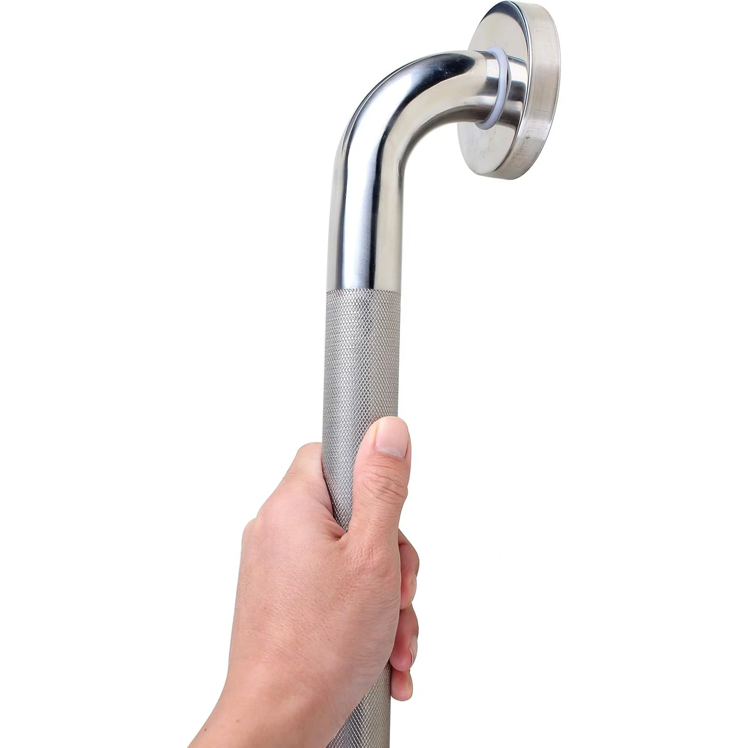 

IMPEU 36-inch Knurled Bathtubs Shower Grab Bar, 1.25-Inch Diameter Diameter Elderly Bathroom Saftey Hand Rail, Great for Towel Bar, Door Handle, Anti-Slip Design, Brushed Nickel finishes (36 Inch)