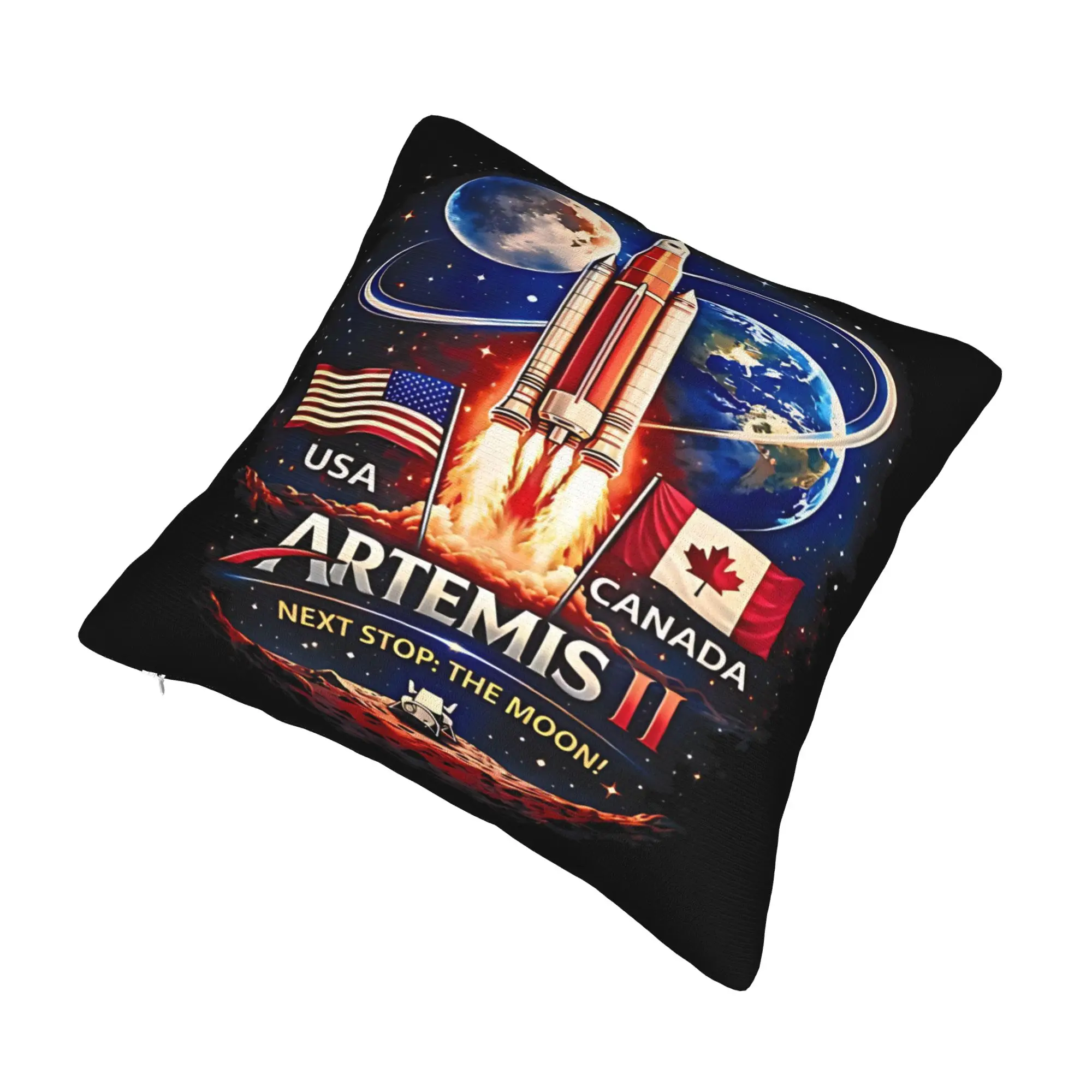 Decorative Pillowcase Artemis II Mission To The Moon 2026 Artemis 2  Merchandise Seat  Pillow Case Cover Zipper Multiple Sizes
