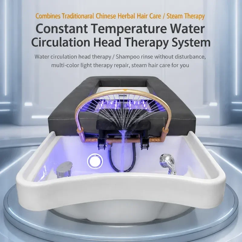 Bohore Multifunctional Hair Treatment Fumigation Moxibustion Shampoo Bed Massage Bed Water Circulation Ear Collection