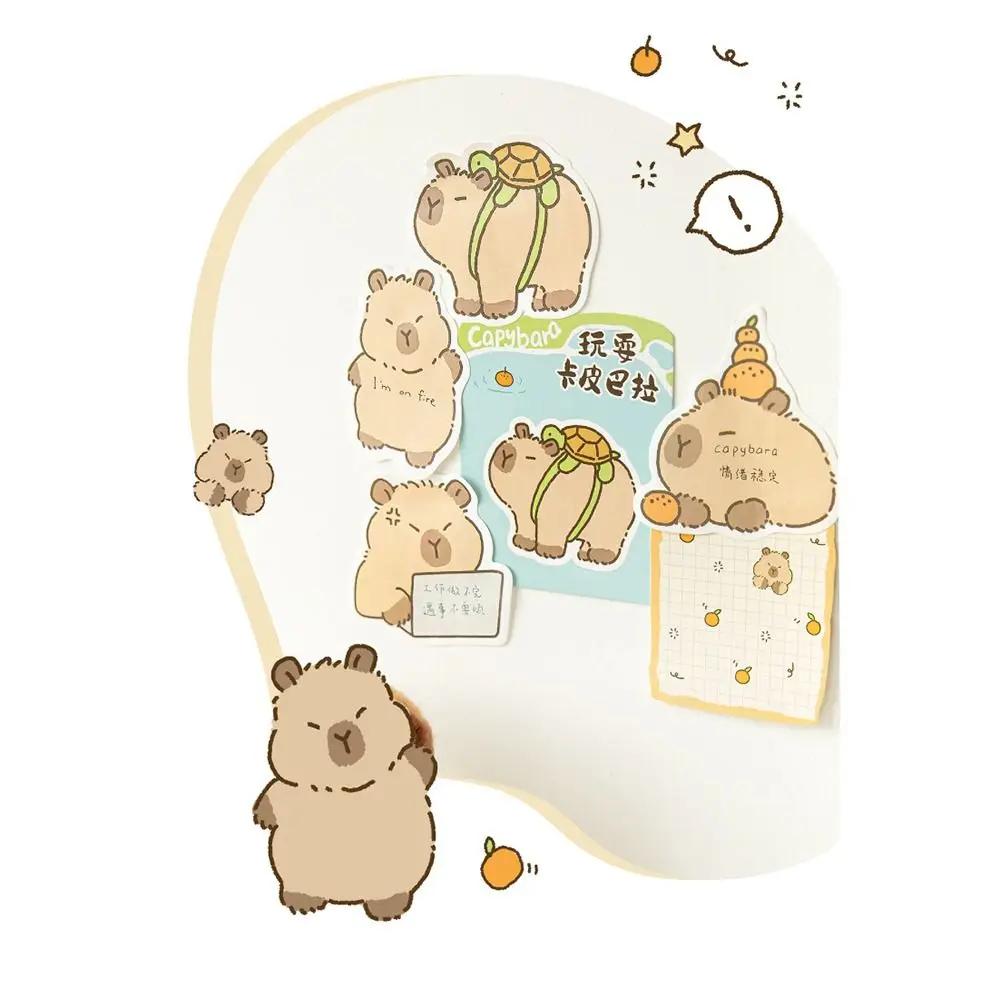 Capybara Cartoon animals Memo Pad Sticky Notes Pad Decorative Stationery Stickers Office School Supplies children\'s day gift