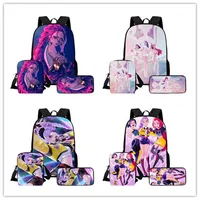Mochila escolar infantil de dibujos animados KPop Demon Hunters con bolso de hombro, bolsa de lápices para guardería, bolsas ligeras para niños