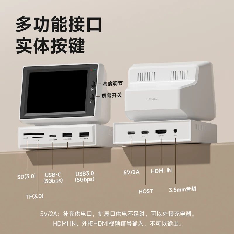 Small Computer Secondary Screen 3.5-inch Display IPS Chassis Aida64 Host Temperature Desktop Docking Station