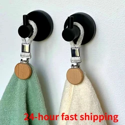 2PCS Towel Clips Braided Cotton Loop Towel With Metal Clamp Multi Purpose Hooks Socks Clothes Hanger Kitchen Home Storage Clips