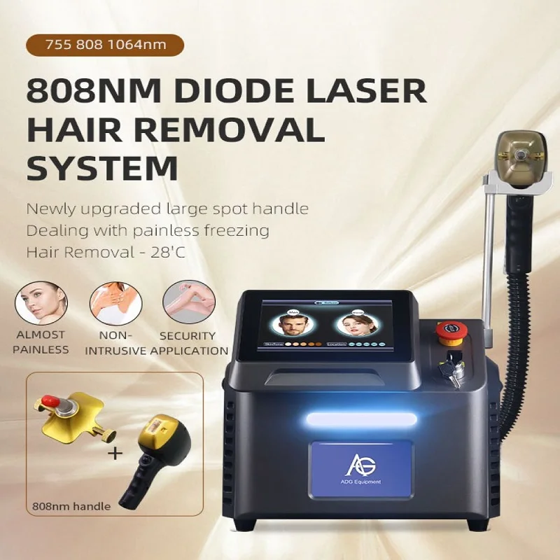 CE Certificate Painless Ice Titanium 755 808 1064nm Diode Laser Hair Removal Machine with nose hair gadget whole body use