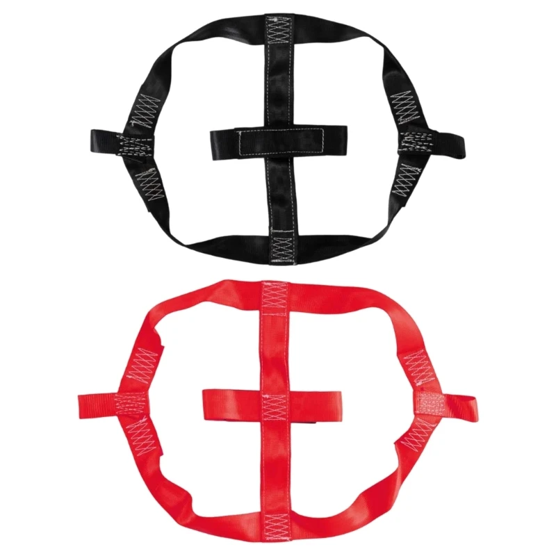 Motorcycle Rear Wheel Tie-Down Strap for Trailer Loading and Towing, Reinforced Polyester Webbing with Secure Wheel Hold