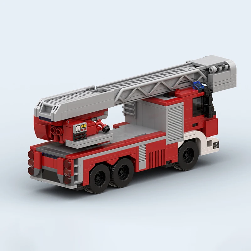 MOC Hot City Series Bricks Deventer Fire Ladder Truck Building Block Model Kits DIY Puzzle Assembling Collect Toys Boy Xmas Gift