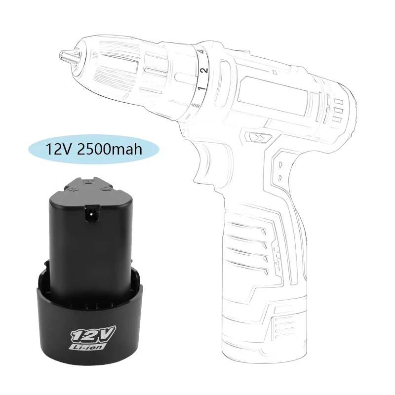 Electric Screwdriver 12V 2500mah Rechargeable Li-ion Battery Electric Drill 18650 12V High Performance Batteria for Power Tools