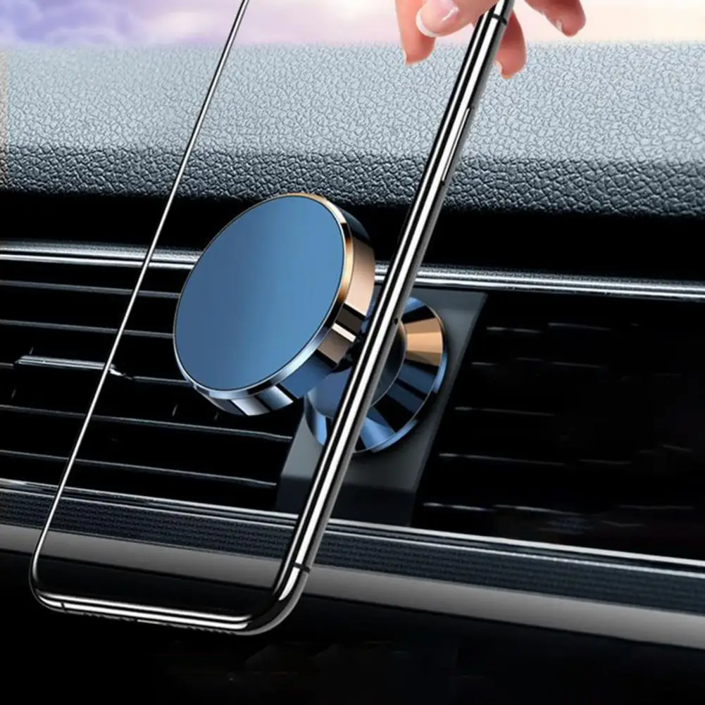 Magnetic Car Phone Holder Alloy Body Signal-Friendly Design Stable Firmly Fixed Strong Magnet Mount