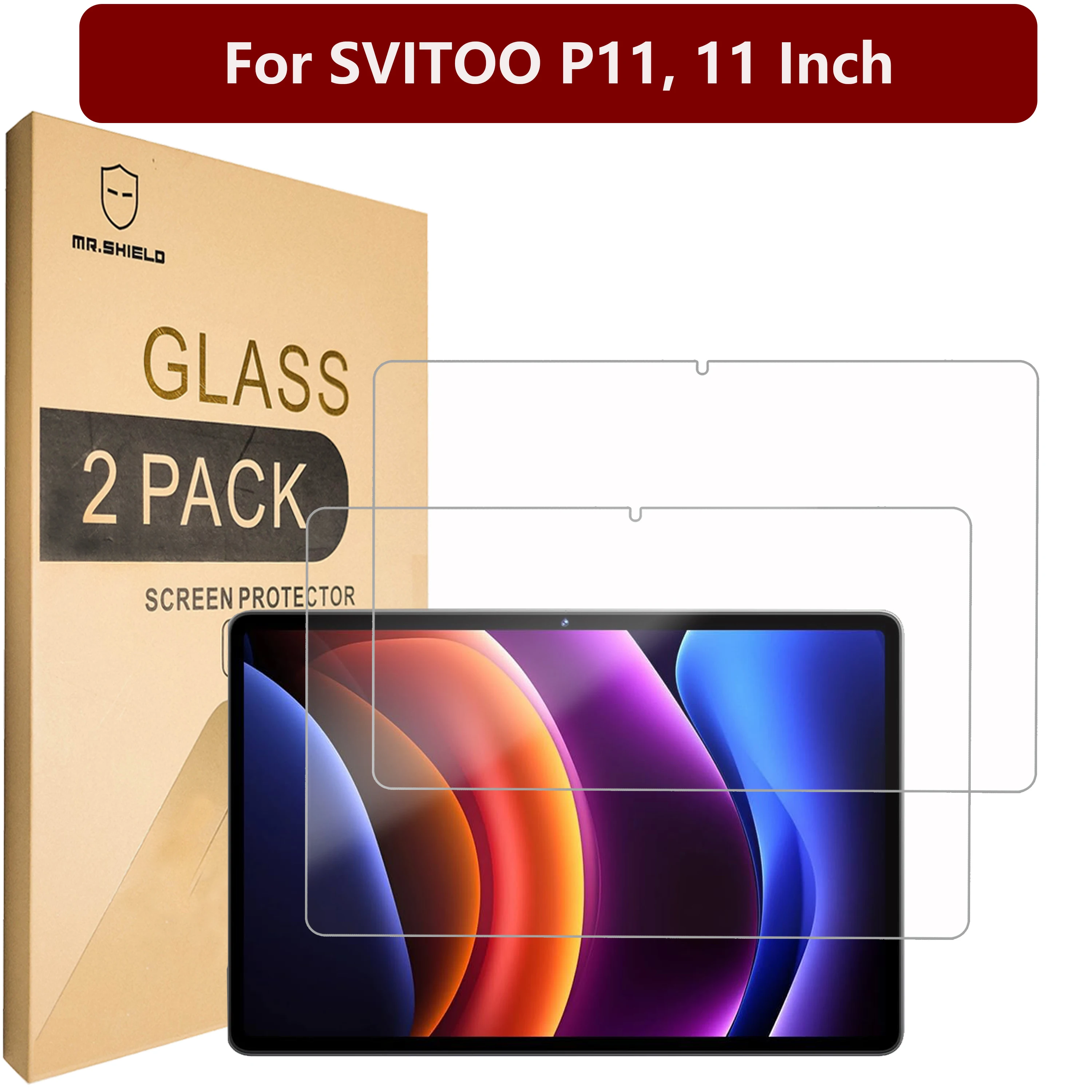 

Защитная пленка для экрана Mr.Shield, совместимая с SVITOO P11, 11 Inch [закаленное стекло] [2 УПАКОВКИ] [Японское стекло с твердостью 9H]