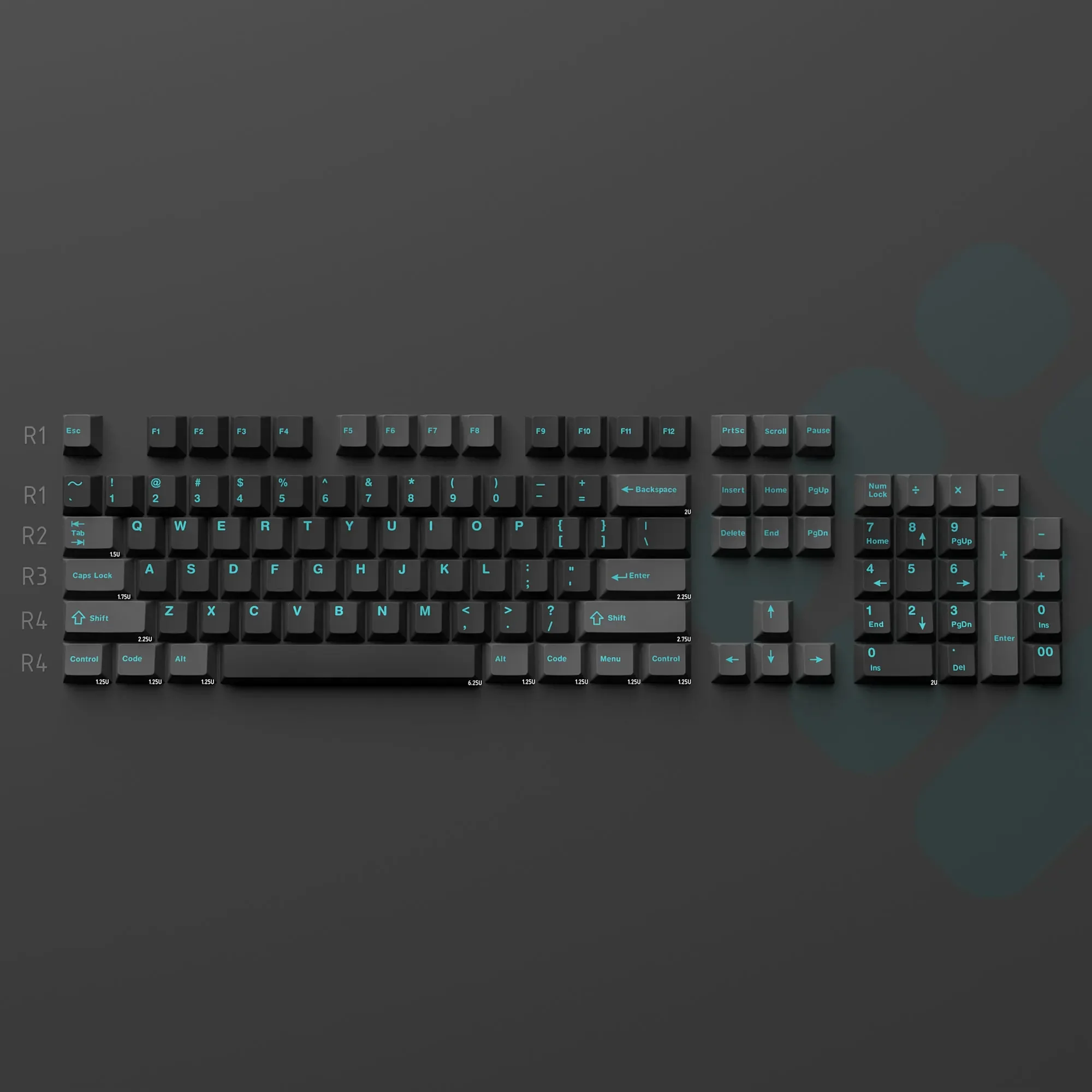ارتفاع المحيط الأصلي لونين حقن صب 186 keycap PBT مجموعة كاملة