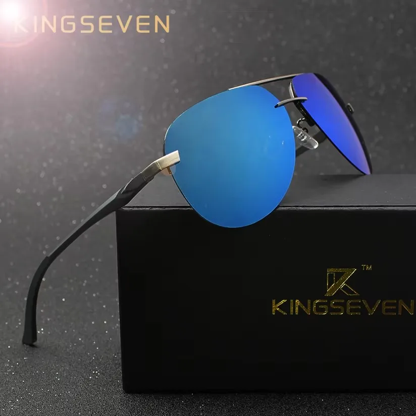 KINGSEVEN Aluminum Magnesium Polarized Sunglasses Men Driver Mirror Sun glasses Male Fishing Female Eyewear For Men