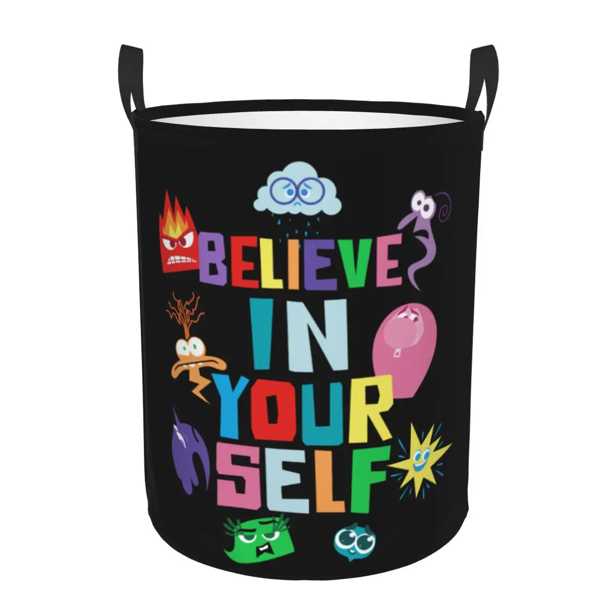 Custom Inside Out Believe In Yourself Laundry Hamper Large Storage Basket Girls Boys Toy Organizer