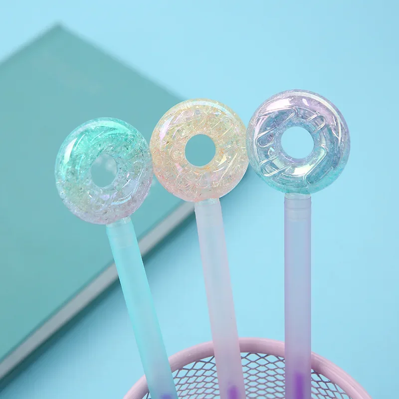 

36PCS Crystal Donut Gel Pens Creative Colorful Ice Cracked Donut Student Signature Pen Kawaii School Supplies Stationery