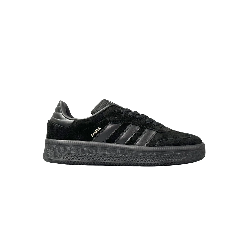 Adidas Originals Samba XLG Women and Men All-black Comfortable and Versatile Trend Non-slip Low-top Board Shoes IE1579