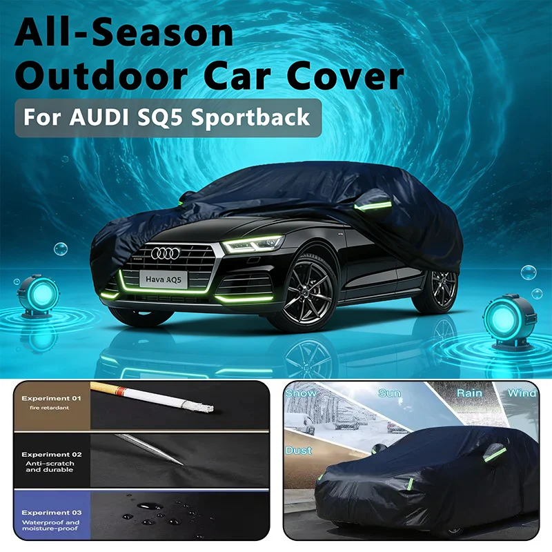 

Всесезонный автомобильный чехол для AUDI SQ5 Sportback — полная защита на открытом воздухе, водонепроницаемый, пылезащитный, термостойкий