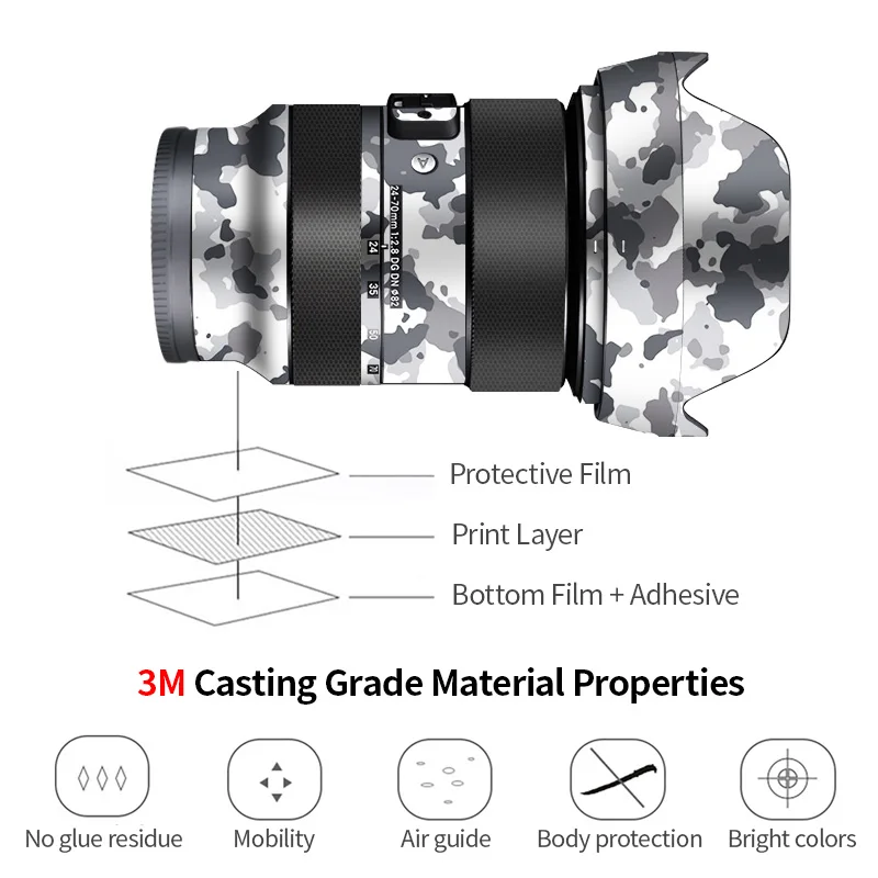 For Sigma Camera Lens Stickers 24-70mm F2.8 DG DN Lens Skin ornament 3M material protective film