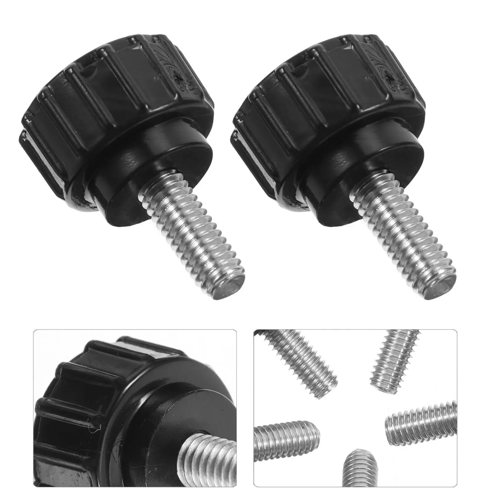 10Pcs Knurled Head Screw Set Stainless Steel ABS M4x10mm Tool Screws for Motherboard Monitor Mounting Clamping