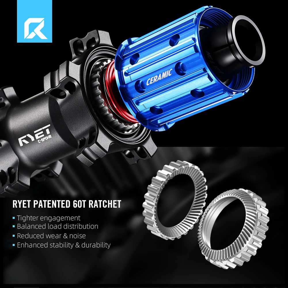 RYET ロードカーボンバイクホイールセット 1180g 超軽量 セラミック
