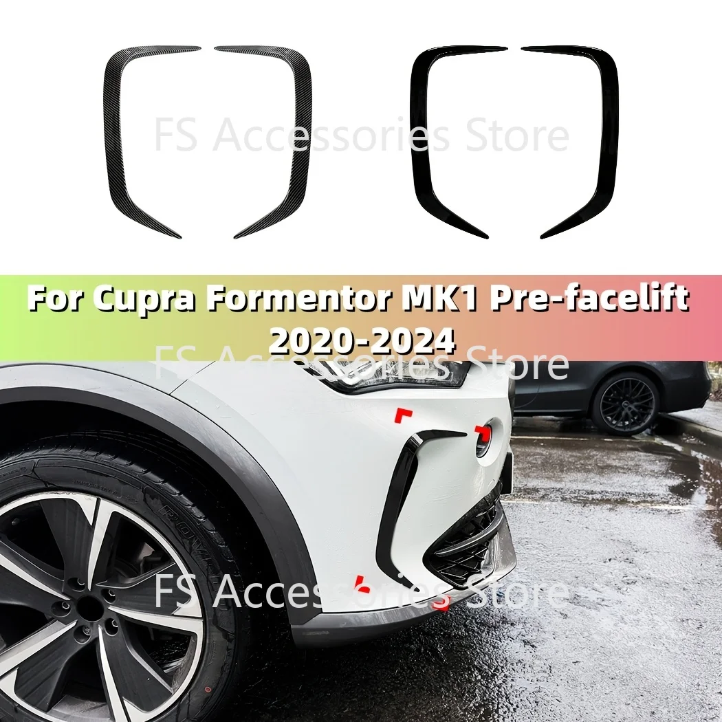 Front Bumper Side Air Vent Wind Knife Cover Trim For Cupra Formentor MK1 Pre-facelift 2020-2024 Fog Light Frame Spoiler Splitter