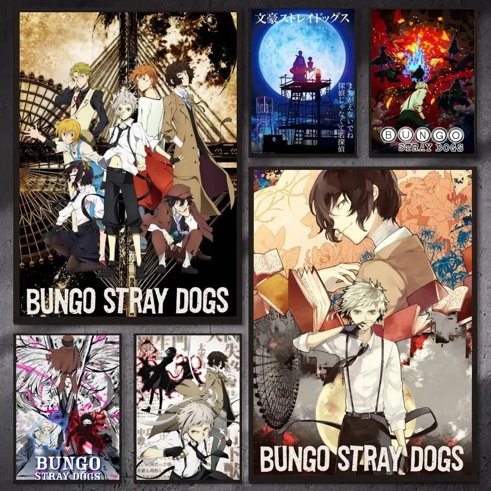 Anime B-Bungo Stray D-Dog Poster Modern Aesthetic Gaming Room Decor Canvas Wall Art Poster Cool Room Stuff