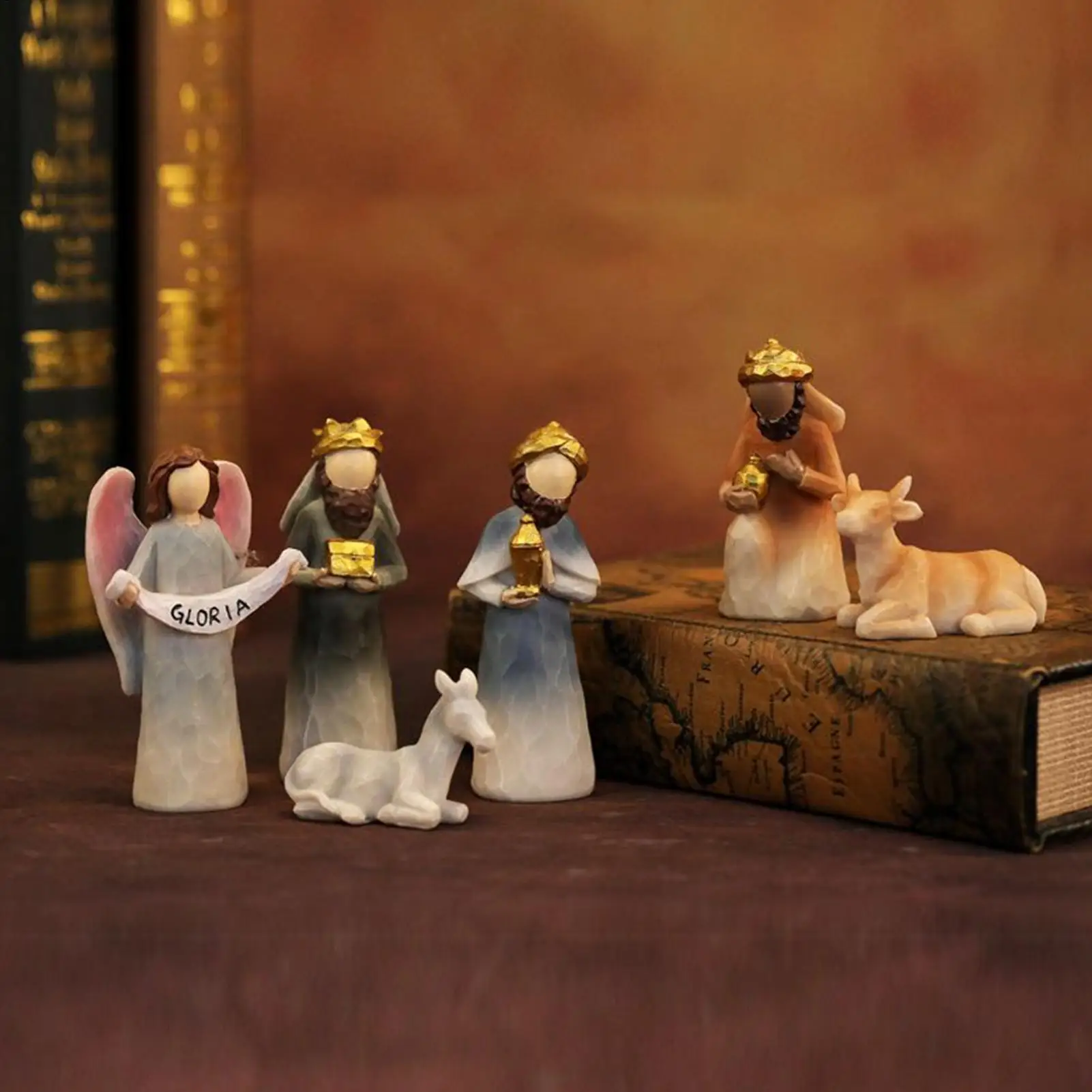 Christmas Nativity Set Indoor Nativity Scene Jesus Decor Miniature Figurines 12 Pieces Figurines Christmas Decorations For