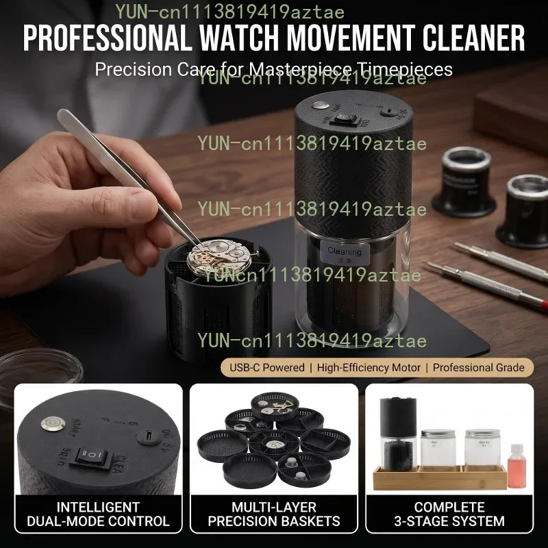 3D Printed Mini Portable Watch Movement Parts Cleaning Equipment For Watch Repair Accessoriesv