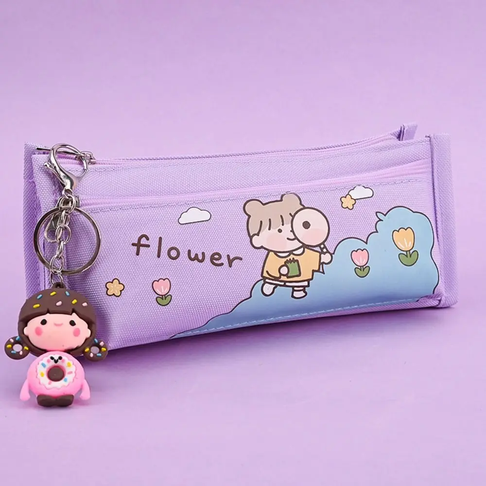 Stationery Bag Multi-functional Cartoon Pen Bag Durable Zipper Cartoon Pencil Bag Cute Large Capacity Bear Pencil Case Student