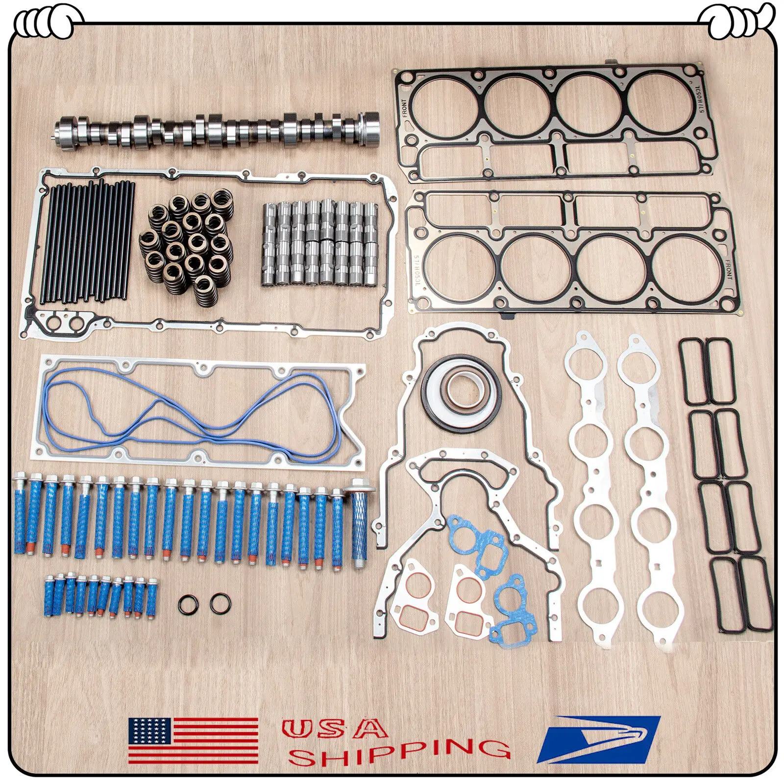 Sloppy Stage 2 Camshaft Lifters Kit, Pushrods For 93-97 GM LT1 305-350 Chevy V8