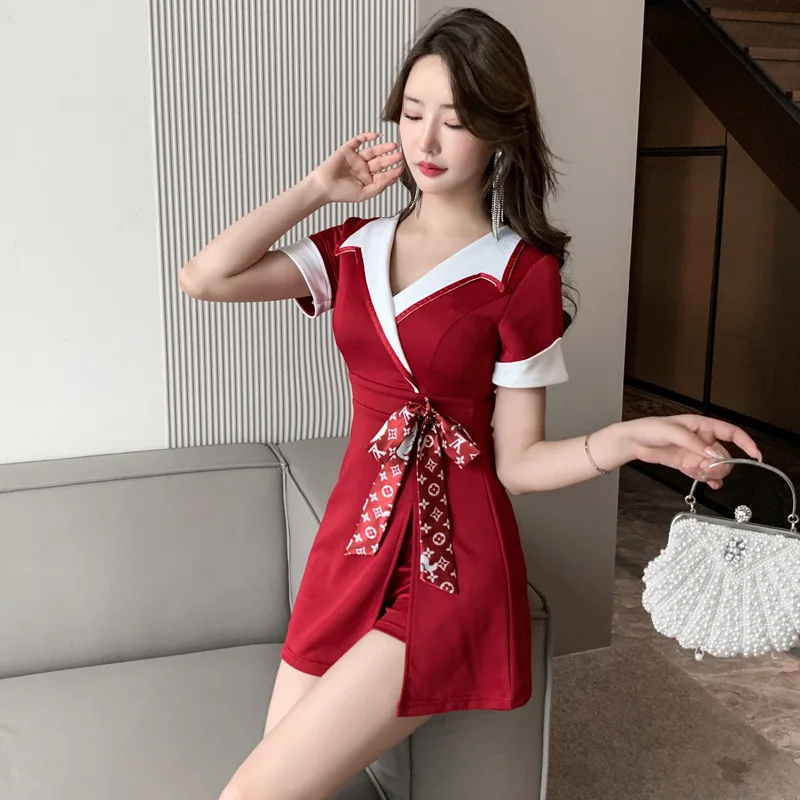 Woman Work Clothes Short Skirt Suit Hotel Waiter Beauty Salon Spa Massage Nail Cafe Foot Bath Technician Overalls Uniform