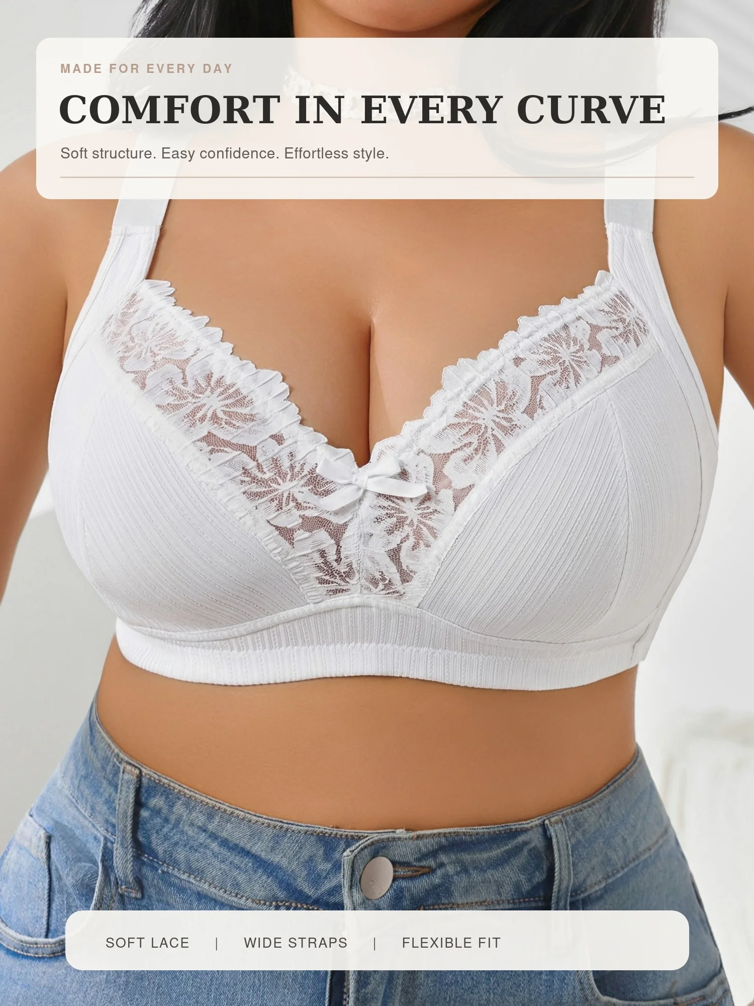 Damen Plus Size Drahtloser Yog – Sheer Bra Lace Bewertung und Preis