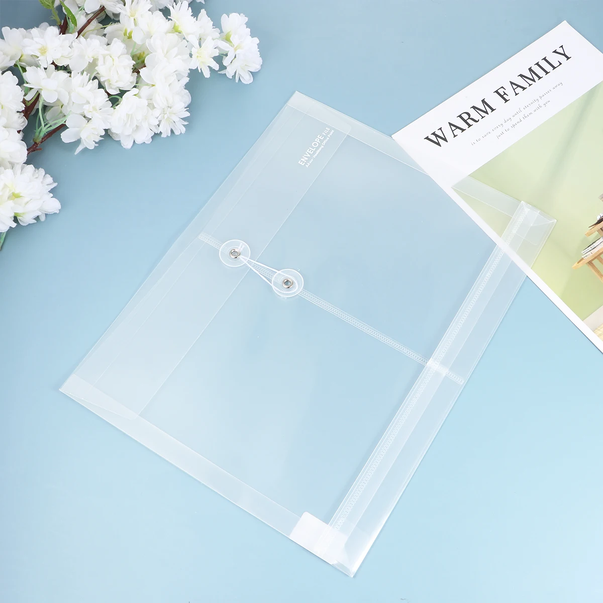 

10pcs Plastic Envelopes Document Organizer A4 Size Waterproof Document Organizer File Folder String Tie Storage Solution