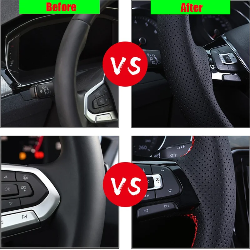 Customize Suede Leather Braid Car Steering Wheel Cover For Seat Leon Cupra R Leon ST Cupra Leon ST Cupra Ateca Cupra Ateca FR