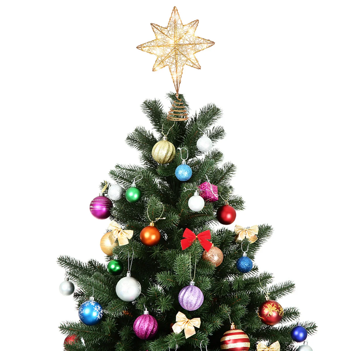 

Metal Tree Topper Glitter Star Iron Christmas Outdoor Decorations Lighted Large up Ornaments