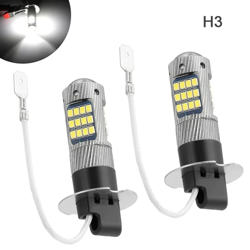 2PCS H3 High Quality 2016 Led Car Front Fog Lamps Anti Fog Bulb Auto Driving Running Light Foglamps 6000K Super White 12V24V