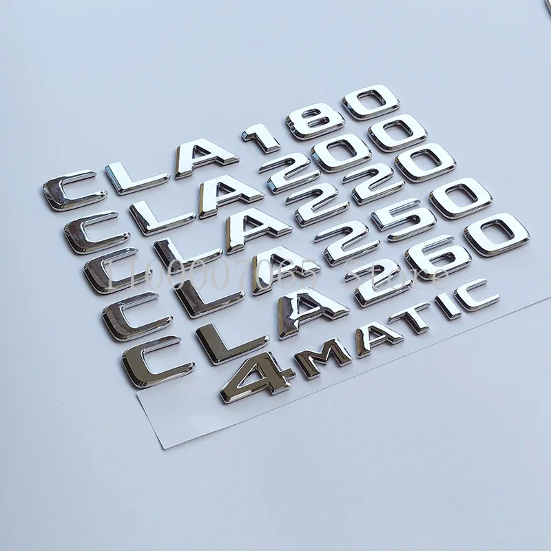 2017 Chrome Letters CLA180 CLA200 CLA220 CLA250 CLA260 4Matic ABS Emblem for W117 Car Trunk Nameplate Logo Sticker