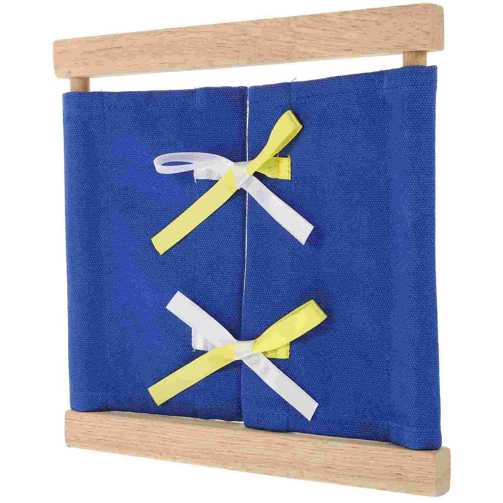 Dressing-Übungs-Lehrmittel für Kinder, Knopf-Krawatte, Vorschule, sensorisches Beschäftigungsbrett, Lernspielzeug aus Holz, Lernen Sie, kleine Hände zu kleiden