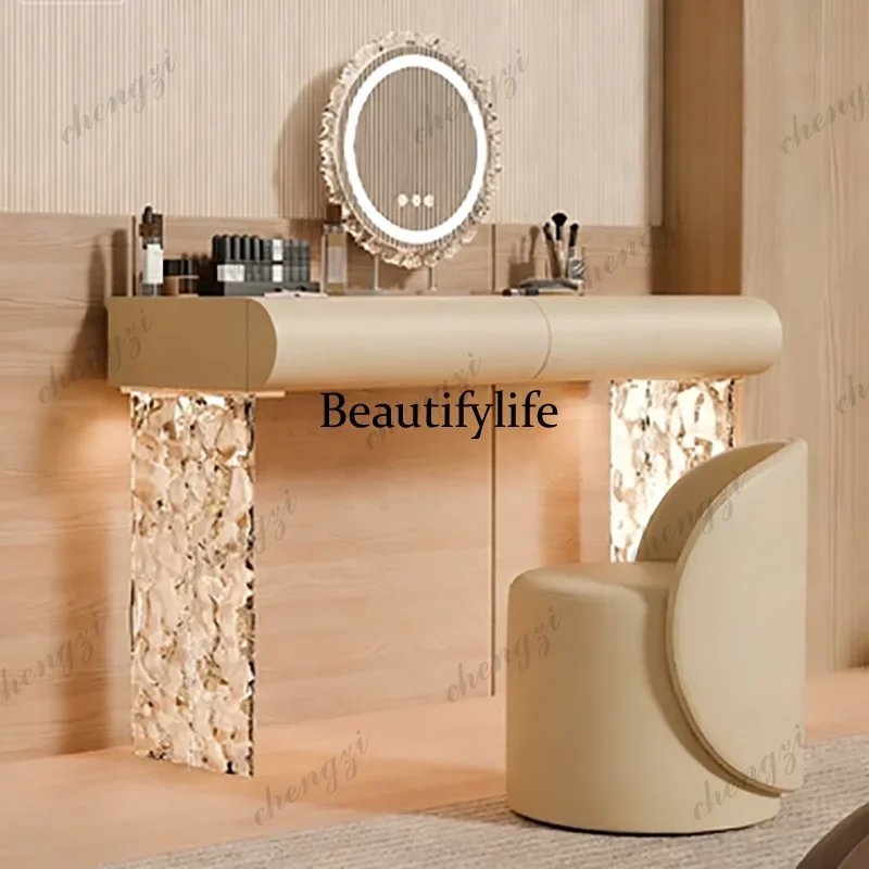 F182 Exquisite Vanity Table Ornate Aesthetic Textured Premium Vanity Table Beautiful Elegant Meuble Chambre Bedroom Furniture