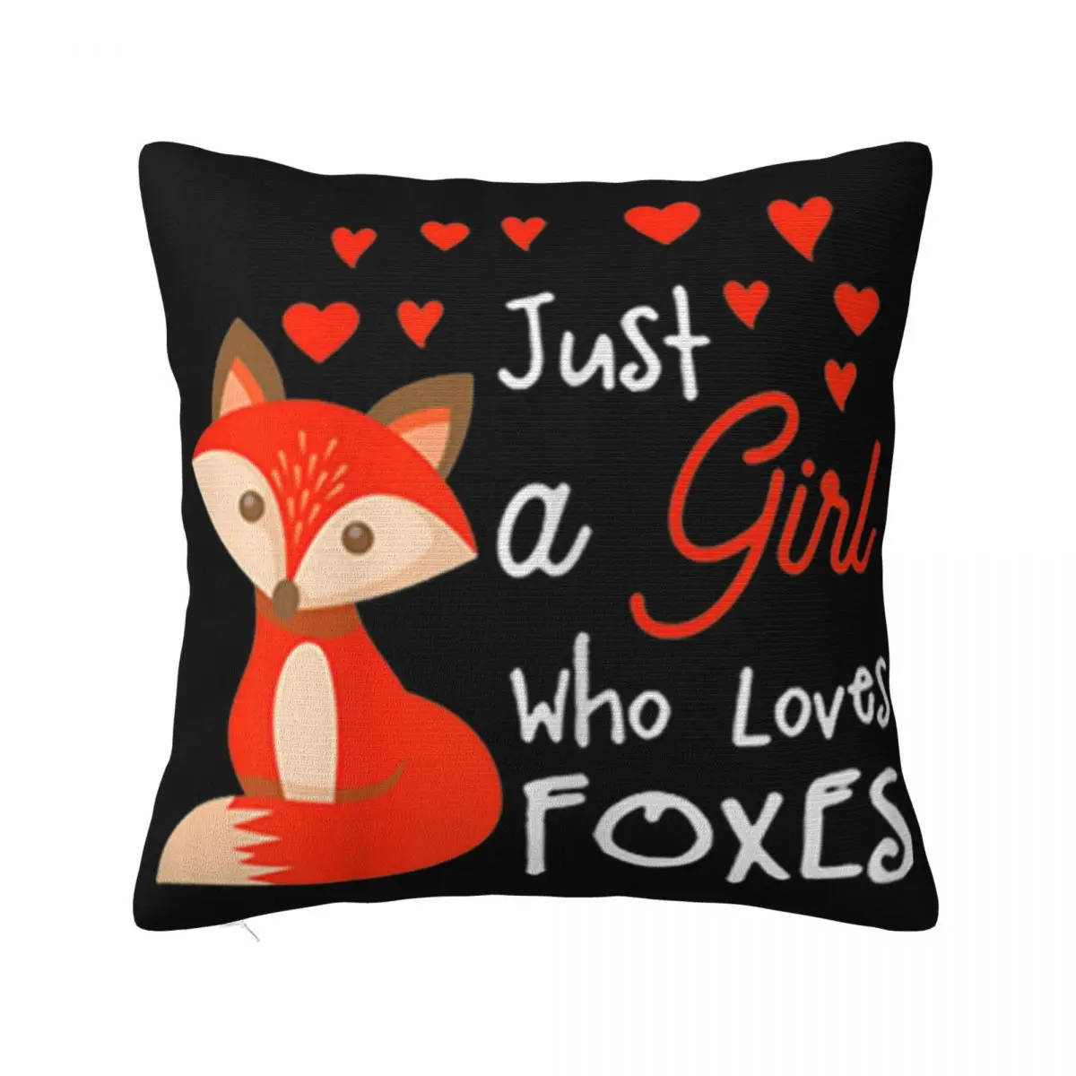 Just A Girl Who Loves Foxes Normal Casual Fitness New Design High Quanlity Breathable Kawaii Humor Adults Pillow Case