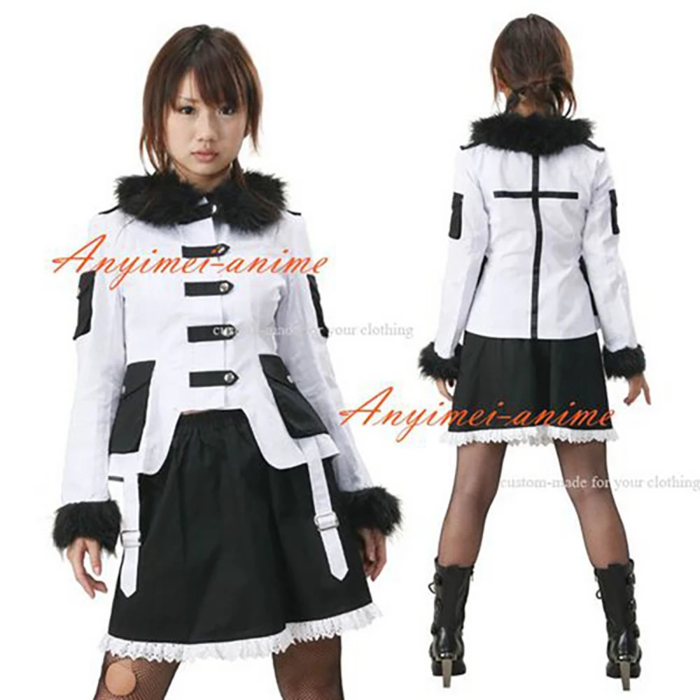 fondcosplay hiphop Gothic Tripp Victorian Lolita Punk Fashion Outfit white shirt black cotton skirt Costume CD/TV[CK1036]