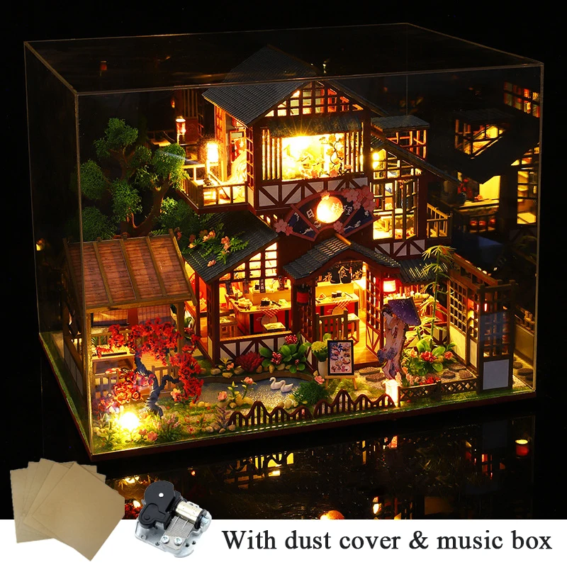 DIY Wooden Miniature Building Kit Doll Houses with Furniture